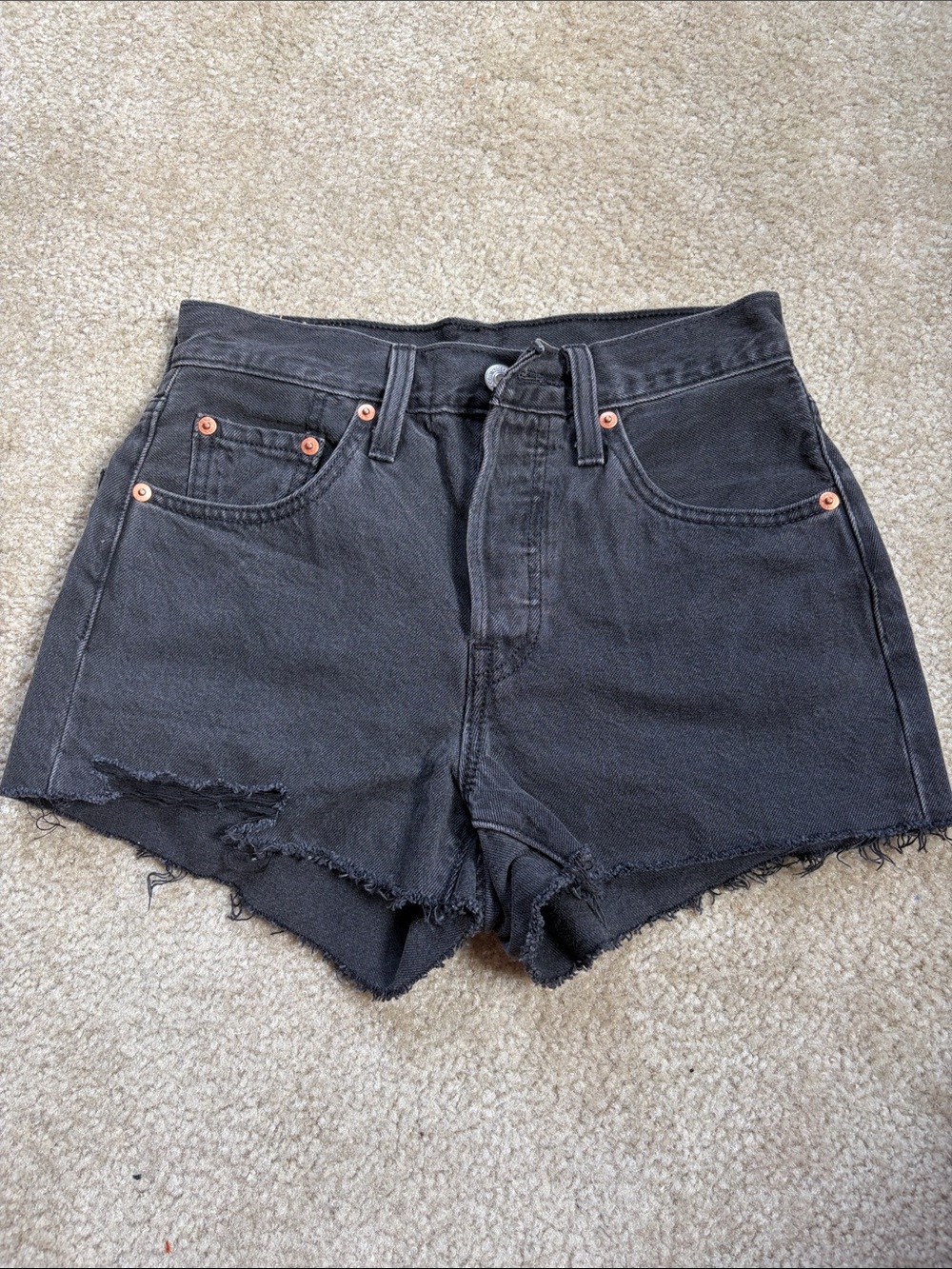 Levi's Black 501 Denim Shorts